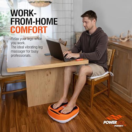 POWERFIT ACCELERATED TRAINING Power Legs - Masajeador eléctrico de pies con control remoto, velocidad ajustable, vibración, masajeador de pantorrillas, masajeador de pies para aliviar el dolor de neuropatía, fascitis plantar
