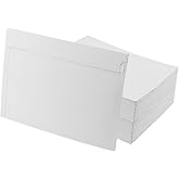 SHEUTSAN 50 Pack 9 x 12 Inch Stay Flat Mailers, A4 White Cardboard Envelopes Mailer, 300GSM Self Seal Photo Document Mailers for Shipping Photos, Documents