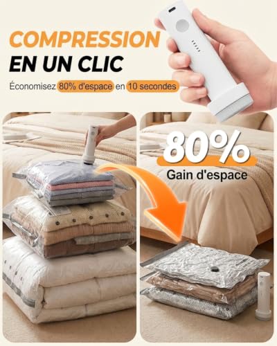 15 Pack (5L, 5M, 5S) Vacuum Bag for Clothes, Suitcases and Travel, Compression Travel Bag