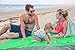 Sand Free Compact Outdoor Beach / Picnic Blanket- Huge-9’ x 10’ For 7 Adults- Best Mat For Festivals & Hiking-Very Soft & Quick Drying Ripstop Nylon- 5 Weightable Pockets (Green Middle)