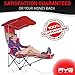 Raise Your Game RYG Folding Camping Chair Set, Portable Outdoor Reclining Camp Chairs, Heavy Duty Lightweight Lounge Beach Chair with Adjustable Shade Canopy (Red)