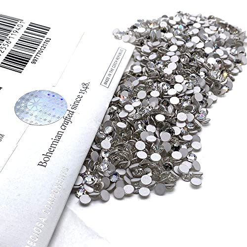 Clear Crystal Genuine Czech Preciosa MC Chaton Rose Maxima SS20 5mm Flatbacks 20ss No Hotfix Round Rhinestones 144 Pieces DIY Bling Deco Nail Arts