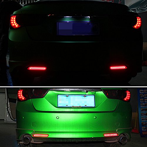 GTINTHEBOX 3D Optic Red LED Rear Bumper Reflectors Brake Tail Lights Lamps for Lexus RC250 RC350 is-F GX470 Toyota REIZ Sienna Matrix Venza Avalon 2Pcs