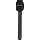 R&Oslash;DE Interview Micro Handheld Adaptor for Wireless Micro (Black) | Handheld microphone adapter with foam windshield for interviews, broadcasting and mobile reporting
