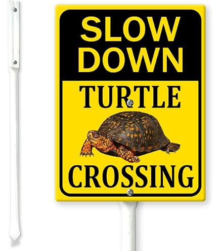 Panneau Avertissement Tortue De Mer En Métal 30x30cm - Résistant Intempéries - Pour Jardin, Piscine, Terrasse