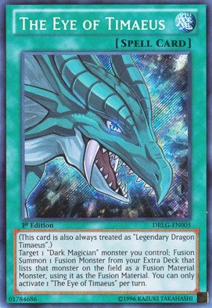 Yu-Gi-Oh! - Eye of Timaeus (DRLG-EN005) - Dragons of Legend - 1st Edition - Secret Rare