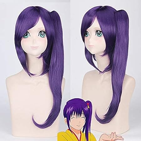Amazon Co Jp 銀魂 Terakado Tsu Purple Wig アニメの女性のキャラクターのコスプレ70cmのシングルブレード長い髪 コミック コンとハロウィーンパーティーに使用される女性のファッションのかつら ビューティー