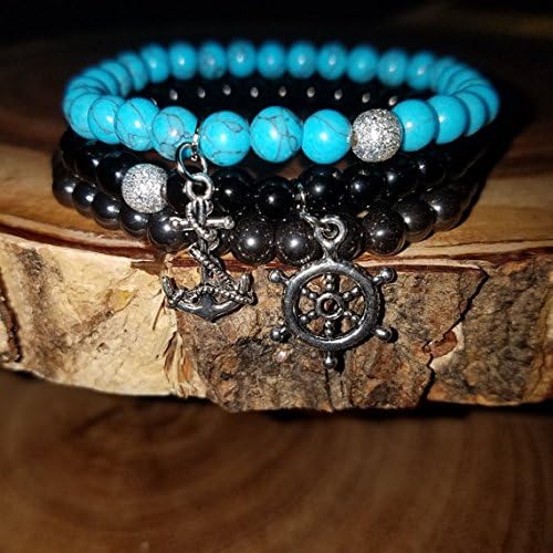 Anchor and Wheel Bracelet Hope Set GREAT stocking stuffer for her