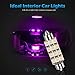 Partsam 4pcs Pink Purple 41mm 42mm Festoon 12SMD LED Light Interior Dome Map Trunk Cargo Footwell Replacement Bulb Lamp 12V 561 562 578 211-2