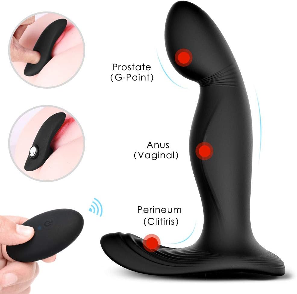 Rechargeable Powerful Vibranting Remote Control P Stimulator with Multiple Vibrations Amal Toys for Men Plug, T-Shirt