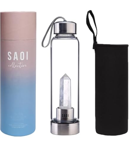 Amazon.com: ChezMax Crystal Glass Water Bottle, Glass Water