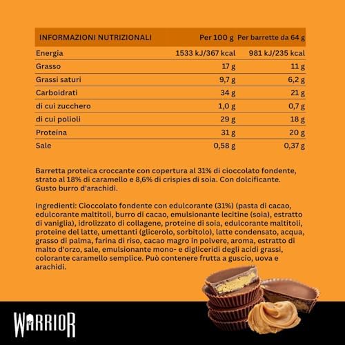Crunch Barretta Proteica – Cioccolato Fondente e Burro di Arachidi