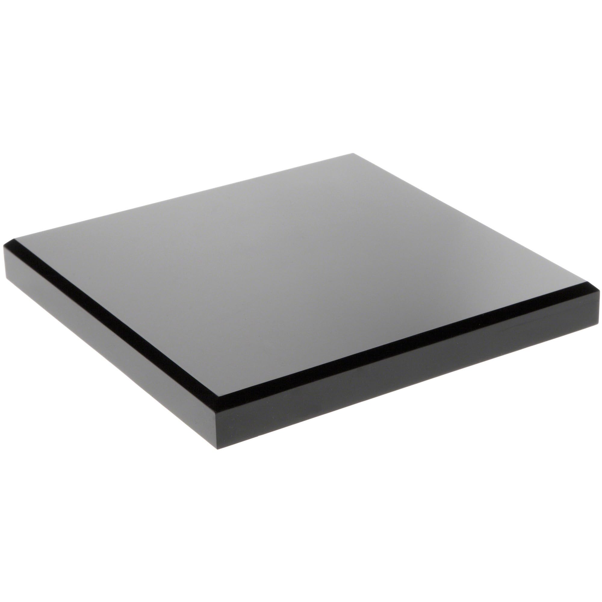 Plymor Brand Black Acrylic Square Beveled Display Base, .75" H x 6" W x 6" D