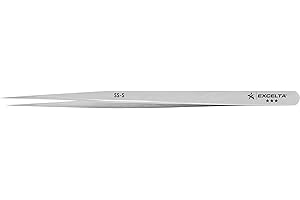 Excelta - SS-S - Tweezers - Slim Very Fine Point - Straight -Three Star - SS, 0.06" Height, 0.36" Wide, 5.51" Length