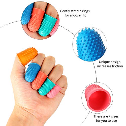 30 Pieces Rubber Fingers Tip Finger Pad Grip Reusable Finger Cover Protector for Currency