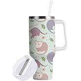 Boccsty Possums Cute Animal Insulated Tumblers Reusable Stainless Steel Tumbler 30 oz Cup Coffee Travel Mug Water Bottle with Handle & Flip Straw for Home Office Car