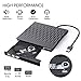 External CD DVD Drive, IVKEY USB 3.0 Slim Portable External CD DVD Rewriter Burner Writer,High Speed Data Transfer USB Optical Drives Player for PC Desktop Laptop Windows Linux Mac OS (Black)
