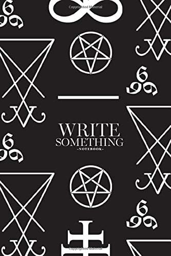 Notebook - Write something: Seamless pattern with occult symbols Leviathan Cross, pentagram, Lucifer sigil and 666 the number of the beast notebook, ... College Ruled Paper, 6 x 9 inches (100sheets)