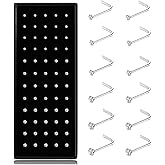 Thunaraz 60-120pcs Stainless Steel Nose Studs Rings Piercing Pin Body Jewelry 20G-22G 1.5mm 2mm 2.5mm