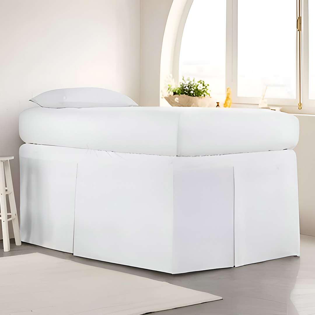 Photo 1 of Extra Long Dorm Bed Skirt, Twin XL 36 Inch Drop, Pleated Style with Split Corners, 3 Panels, 100% Microfiber, College Room Essentials (White)