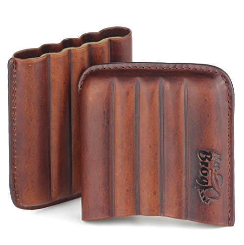 Leather Cigar Case - Two Tone Aniline Leather - [Tan] - Thumbnail 2