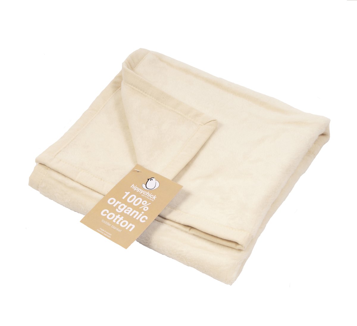 Hippychick Organic Cotton Toddler Blanket, 100 x 150 cm, Natural
