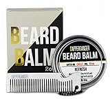 Beard Balm Kit Comb - Best Moisturizer beard wax by Dapperganger conditioner mens grooming care - usa - firm hold products - maintenance softener treatment keeps it smooth - gift for men.