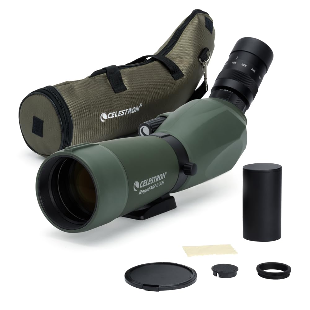 Celestron 52304 Regal M2 16-48x65mm ED Angled Zoom Spotting Scope with Multi-Coated Optics, BaK-4 Prism Glass, Lightweight Magnesium Alloy Body and Padded Carry Case, Green