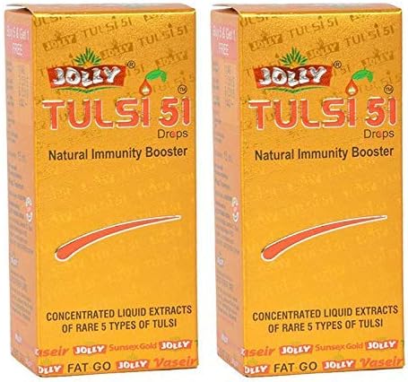sun waves Tulsi 51 Drops Natural Immunity Booster (Light Gold)- 15 ml - Pack of 2