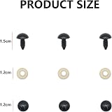 jeufun 50Pcs 12mm Safety Eyes Set for DIY Dolls Plush Animals Black view 2