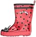 Kidorable Ladybug Rainboots, Red & Black Dots, Little Kids Size 11 M US, Natural Rubber Boots with Cotton Lining, Pull On Heel Tab & Non-Slip Sole