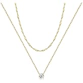 Ninejuize Necklace for Women Cubic Zirconia 14K Layered Gold Plated Fashion Jewelry Set Cute Dainty Pendant Necklace Stack Chokers Christmas Gifts