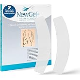 NewGel Plus by MyNewGel Advanced Silicone Scar Sheet Strips for C-Section, Abdomen, Surgical Scars, 2 x 8 Ultra Thick, with Adhesive Tape, CLEAR (2 Pack)
