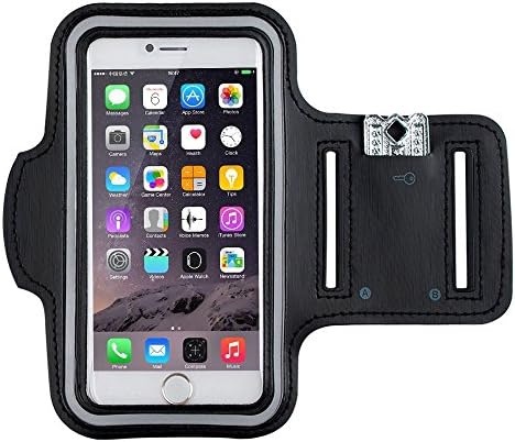 Tengreen Premium Tribe Running Sports Armband, Screen Protector for/fits iPhone 6S/5/5S/5C,iPod 5,Key Holder, Water Resistant (Black)