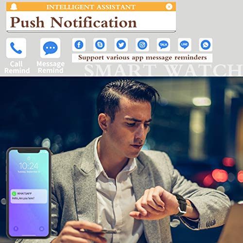 MAXTOP Smart Watch Android Compatible with iPhone Samsung, Bluetooth Android Smart Watches Waterproof, Smartwatch iPhone Fitness Activity Tracker with Monitor Heart Rate Sleep for Women Men (Black)