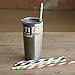 Dakoufish 12 Piece 9 Inch Reusable Plastic Thick Drinking Straws BPA Free Mason Jar Straws Big Stripe (9inch 6Color)