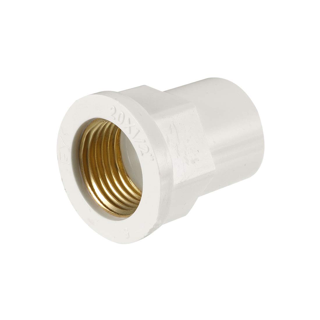 sourcing map 20mm Slip x 1/2 PT Female Brass Thread PVC Pipe Fitting Adapter
