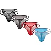 Summer Code Men's Thong G-String Mens Comfort Mesh Strechy Pouch Underwear Pack