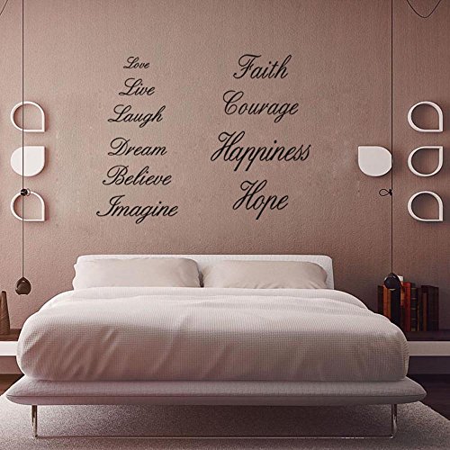 Love Live Laugh Dream Believe Imagine Faith Courage Hope Happiness