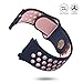 UMTELE Compatible for Fitbit Ionic Band, Two-Toned Perforated Strap Breathable Accessory Wristband with Quick Lock&Release Buckle Replacement for Fitbit Ionic Smart Watch, Small, Blue/Pink