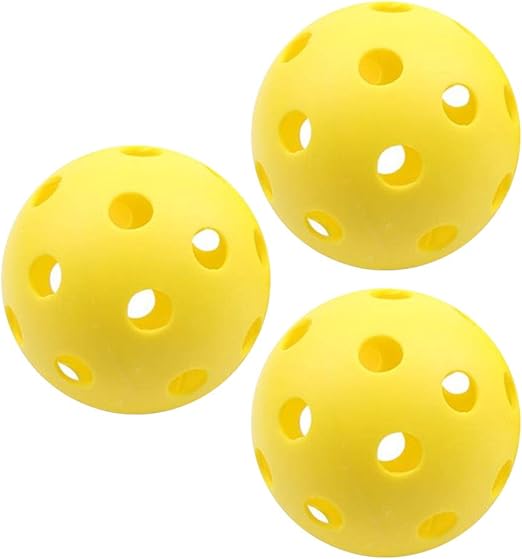 3 Pelotas de Pickleball Amarillas, para Interiores y Exteriores, 7 ...