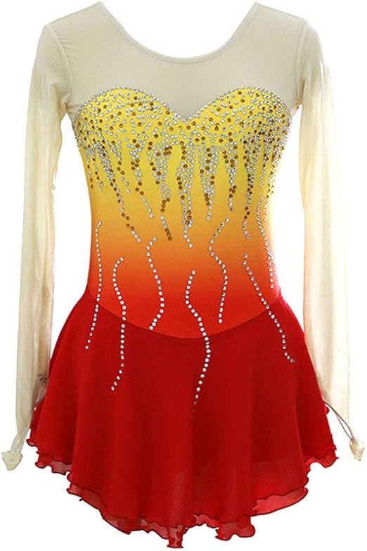 LIUHUO Eiskunstlauf-Kleid Für Mädchen & Frauen - Turnieranzug Für Wettbewerbe & Tanzaufführungen