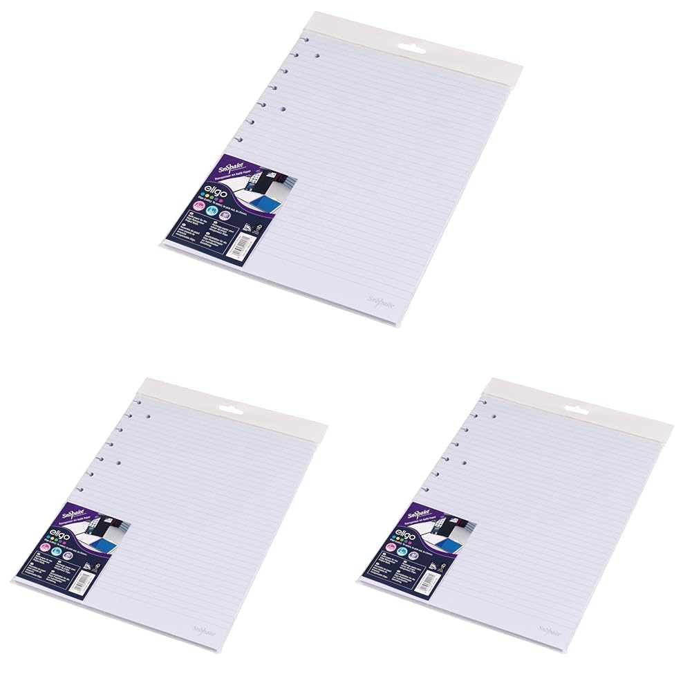 Snopake Eligo A4 ReOrganiser Project Book Refill Paper [Pack of 3] Ref: 15865, White