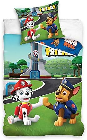 SM Paw Patrol Single Duvet Cover Kids Bedding Set 140 x 200 cm 100% Cotton Children's Bedroom Decorations