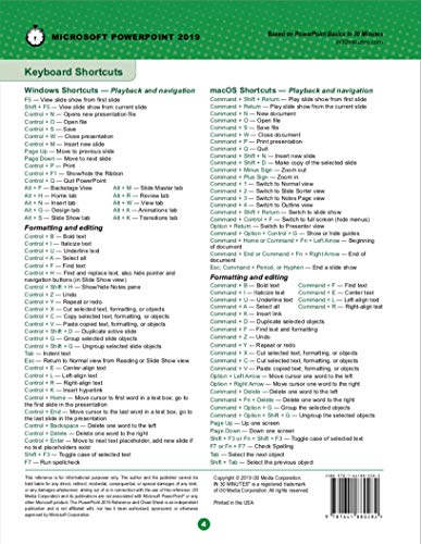 image for PowerPoint 2019 Reference and Cheat Sheet: The unofficial cheat sheet 