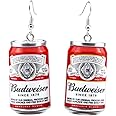 3D Simulation Beer Bottle Earrings Cute Beer Bottle Drop Dangle Earrings Beer Mug Can Earrings Creative Party Jewelry for Women