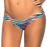 Espiral Women's Colorful Mini Scrunch Thong Zebra Print Medium/Large