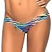 Espiral Women's Colorful Mini Scrunch Thong Zebra Print Medium/Large