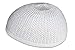 Muslim Bookmark Cotton Skull Cap Kufi with Wavy Lattice Knit - Helmet Liner Sports Skully, White