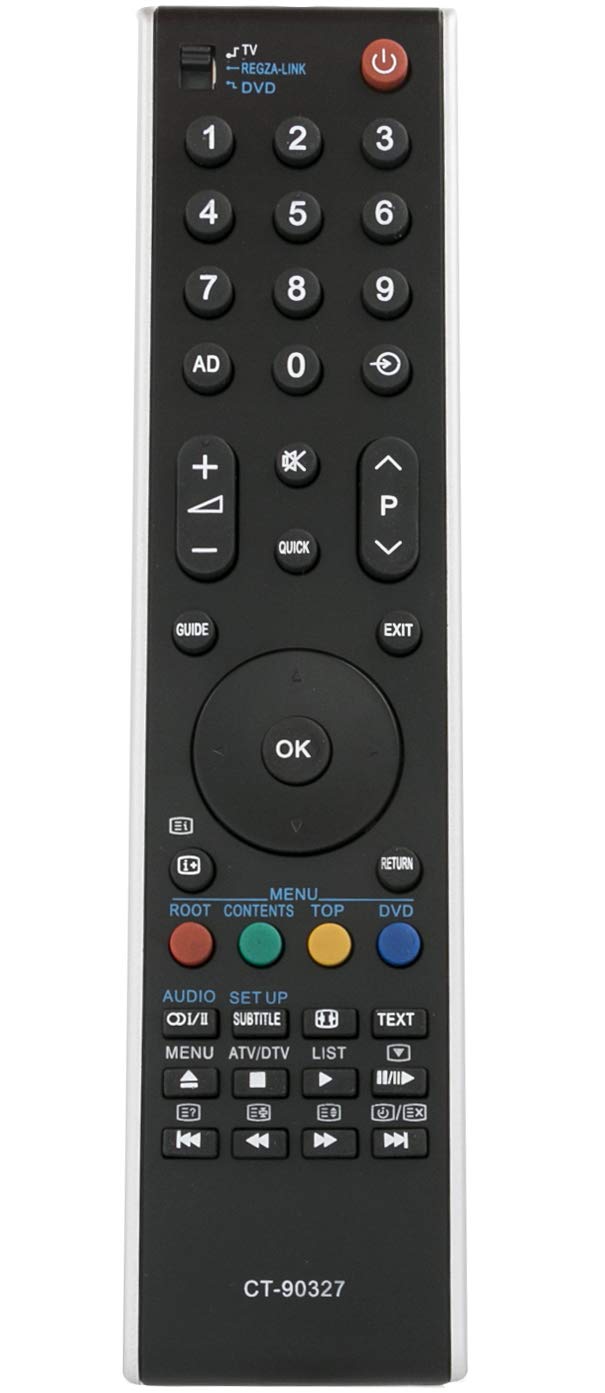 ALLIMITY CT-90327 Replace Remote Control fit for TOSHIBA LCD TV 75015476 32RV665DB 32RV675DB 32RV685DB 32XV625DB 32XV635DB 37RV665DB 37XV625D 37XV625D 37XV635D 37XV635DB 37XV635DR 37ZV635DB